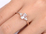 1.3ct Oval Cut Peach Morganite Engagement Ring Minimalist 14k Rose Gold Finish