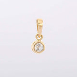 1ct Diamond Pendant Round Cut Bezel Set Solitaire 14k Yellow Gold Over NO CHAIN