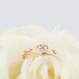 0.5ct Round Cut VVS1D Diamond Engagement Ring Crown Design 14k Rose Gold Finish