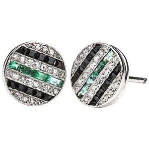 2.5ct Princess Black Diamond Emerald Elegant Stud Earrings 14k White Gold Finish