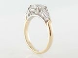 3ct Round Cut Diamond Engagement Ring Pear Accents Trilogy 14k Dual Gold Finish