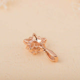 1.2ct Round Cut Diamond Pendant with Chain Fancy Star Design 14k RoseGold Finish