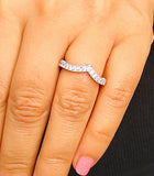 Heart Shaped Eternity Wedding Ring Band 1ct Round Diamond 14k White Gold Finish