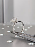 1ct Heart Simulated Diamond Solitaire with Accents Ring 14k White Gold Plated