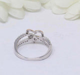 1.2ct Round Cut Diamond Engagement Ring Open Heart Infinity 14k Dual Gold Finish