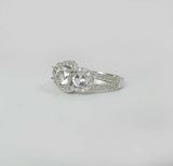 2ct Round Cut Diamond Engagement Ring 14k White Gold Finish Trilogy Split Band