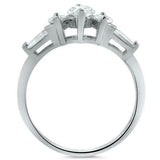 1.65ct Marquise Cut VVS1D Diamond Engagement Ring Trilogy 14k White Gold Finish