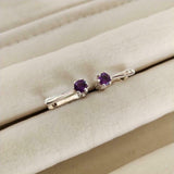 0.6ct Drop Earrings Round Cut Amethyst Petite Dangling 14k White Gold Finish