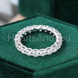 2.7ct Round Cut Moissanite Iced Full Eternity Wedding Band 14K White Gold Plated