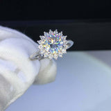 2.2ct Round Cut VVS1D Diamond Engagement Ring Cluster Halo 14k White Gold Finish