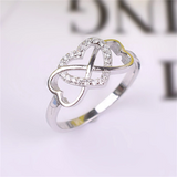 1ct Round Cut Diamond Engagement Ring 14k WhiteGold Finish Infinity Heart Design