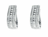 0.4ct Round Cut VVS1 Diamond Three Row Hoop Earrings Women 14k White Gold Finish