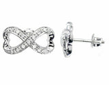 0.25ct Round Cut VVS1 Diamond Infinity Heart Stud Earrings 14k White Gold Finish