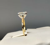 2ct Emerald Cut Diamond Engagement Ring East West Solitaire 14k Yellow Gold Over