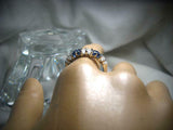 1.2ct Cushion Blue Sapphire 5 Stone Stackable Wedding Band 14k White Gold Finish