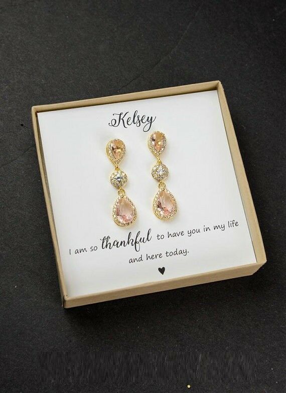 2ct Pear Morganite Tear Drop Beautiful Stud Earring Women 14k Rose Gold Finish