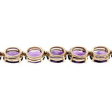 15ct Oval Cut Purple Amethyst Elegant Tennis Bracelet 14k Yellow Gold Finish