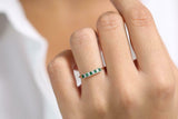 0.5ct Baguette Cut Green Emerald Half Eternity Wedding Band 14k Yellow Gold Over