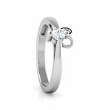 0.6ct Engagement Ring Round Cut Diamond Heart Valentine 14k White Gold Finish