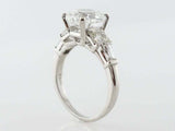 2ct Cushion Diamond Engagement Ring 14k White Gold Over Vintage Accent Solitaire