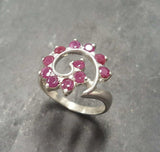 1.5ct Engagement Ring Round Cut Pink Ruby Swirl Twist 14k White Gold Finish