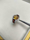 5ct Engagement Ring Oval Cut Yellow Citrine Cocktail 14k White Gold Finish