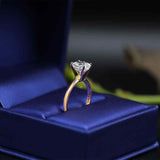 1.7ct Cushion Cut Diamond Engagement Ring 14k Rose Gold Finish Solitaire Wedding