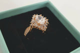 4Ct Oval Cut Diamond Vintage Crown Art Deco Engagement Ring 14K Rose Gold Finish