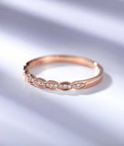 1.2ct Round Cut Diamond Wedding Band Vintage Half Eternity 14k Rose Gold Finish