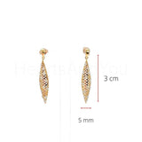 0.3ct Round Cut Moissanite Comb Mesh Dangle Earring Women 14k Yellow Gold Plated