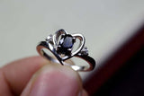 1ct Engagement Ring Oval Blue Sapphire Bypass Style Heart 14k White Gold Finish