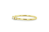 Trilogy Minimalist Engagement Ring 0.3ct Baguette Diamond 14k Yellow Gold Finish