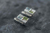 2ct Stud Earrings Emerald Cut Aquamarine Vintage Inspired 14k White Gold Finish