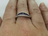 2ct Round Cut Amethyst Engagement Ring Split Band Statement 14k White Gold Over