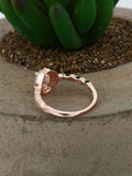 1.3ct Oval Cut VVS1D Diamond Engagement Ring Vintage Halo 14k Rose Gold Finish