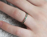 1ct Princess Cut Green Emerald Wedding Band 14k Yellow Gold Finish Full Eternity