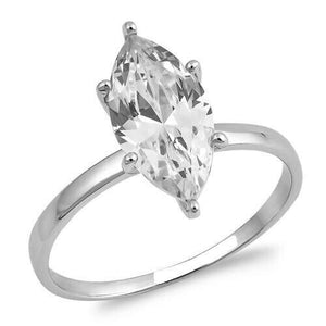 1Ct Marquise Cut Diamond Classic Solitaire Proposal Ring 14K White Gold Finish