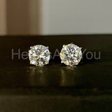 0.55ct Round Cut Moissanite Solitaire Stud Women Earrings 14k White Gold Plated