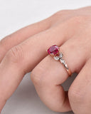 2.5Ct Round Cut Pink Ruby Engagement Ring 14K Rose Gold Finish Marquise Accents