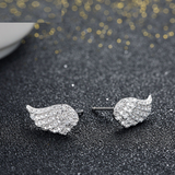 2.5ct Round Cut Diamond Lovely Angel Wings Stud Earrings 14k White Gold Finish