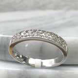 2ct Round Diamond Wedding Band Vintage Inspired Stackable 14k White Gold Finish