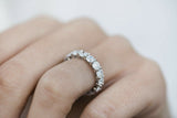 2ct Round Cut Diamond Wedding Band Stackable Half Eternity 14k White Gold Finish