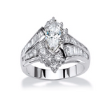 4ct Marquise Cut Diamond Engagement Ring 14k White Gold Finish Antique Stylish