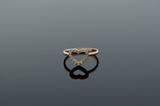 0.2ct Round Cut Diamond Engagement Ring 14k Rose Gold Finish Open Heart Shaped