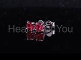 0.7ct Round Cut Simulated Pink Ruby Solitaire Stud Earrings 14k WhiteGold Plated