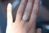 2.5ct Engagement Ring Oval Cut Diamond Cluster Halo Design 14k Rose Gold Finish