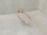 2ct Princess Diamond Engagement Ring Round Accent Solitaire 14k Rose Gold Finish