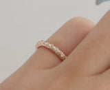 1ct Round Cut Diamond Braided Rope Style Wedding Ring Band 14k Rose Gold Finish