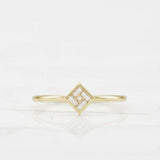 Dainty Minimalist Engagement Ring 0.3ct Baguette Cut Diamond 14k YellowGold Over