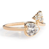 1ct Heart Cut Simulated Diamond Bypass Engagement Ring 14k Yellow Gold Plated